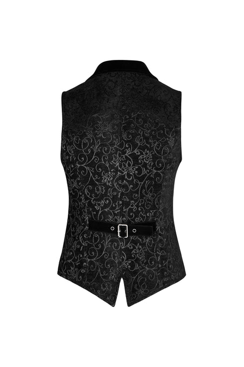 SiaLinda for Men: Herrenweste Tore, Samt Brokat, schwarz, soft - SiaLinda.com